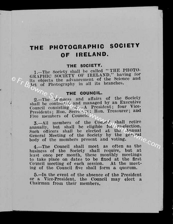 THE PHOTOGRAPHIC SOCIETY OF IRELAND RULES & BYE-LAWS